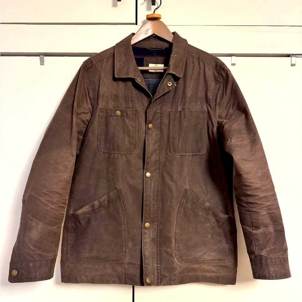 Marine Layer Waxed Field Coat in Brown - Men’s size M